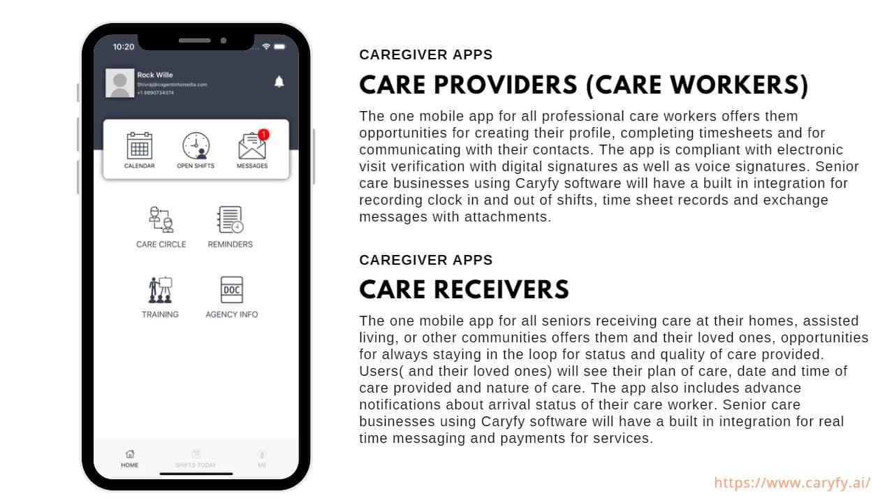 details about caryfy mobile app for elderly caregiving